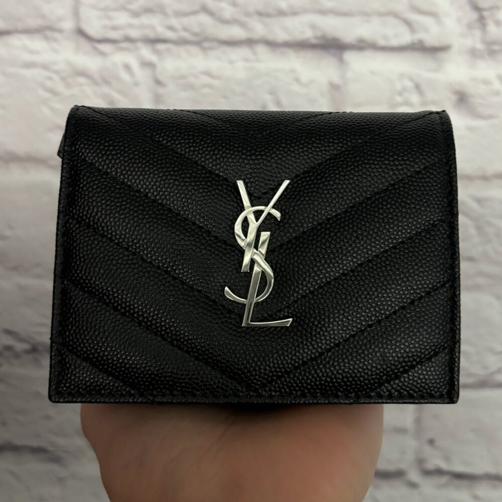 Saint Laurent Monogram Quilted Leather Wallet (NWT)